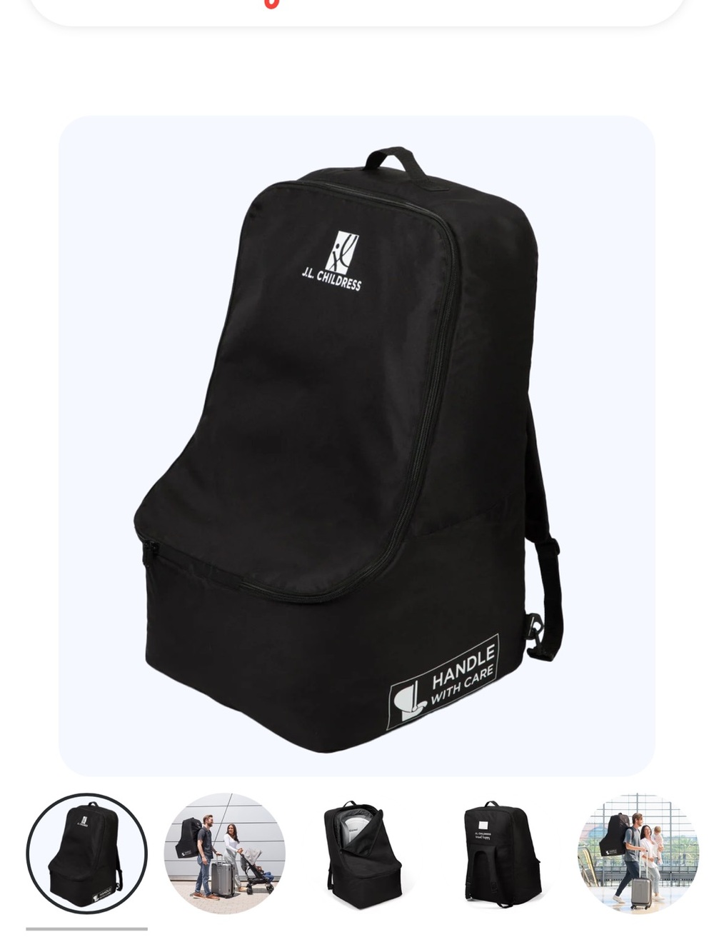 LL Childress Black Travel Backpack - Handle With Care Luggage Cover